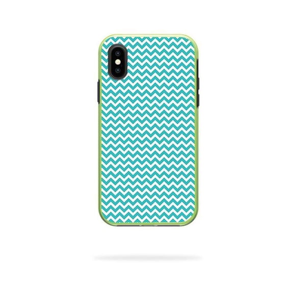 MightySkins LIFSLIPX-turquoise chevron Skin Decal Wrap for LifeProof SLAM iPhone X or XS Case - Turquoise Chevron