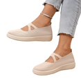 thumbnail image 4 of Willtoo Womens Knit Mary Jane Slip On Shoes Breathable Mesh Casual Flats Comfortable Lightweight Walking Shoes, 4 of 5