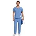 thumbnail image 2 of Scrubs Uniforms Women Nurse Clothes Thin Nursing Scrub Top Elastic Scrubs Pants Doctor Workwear Spa Overalls, 2 of 6