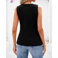 thumbnail image 3 of BTFBM Summer Sleeveless Blazer Vest For Women Dressy Button Down Round Neck Business Casual Outfits Work Suit Vests Tops, 3 of 7