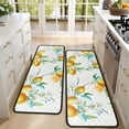 thumbnail image 4 of Kitchen Rugs Sets Of 2,Yellow Lemon Flowers White Pattern Anti Fatigue Kitchen Mat Rugs Non Slip Washable,Decorative Kitchen Floor Mats for Kitchen,Sink,Laundry,17"x47"+17"x47", 4 of 5