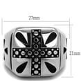 thumbnail image 2 of Luxe Jewelry Designs Men's High Polished Stainless Steel Cross Shaped Ring with Black Jet Epoxy -, 2 of 4