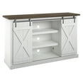 thumbnail image 2 of Twin Star Home TV Stand for TVs up to 60 in. with Sliding Barn Doors White/Saw Cut Espresso, 2 of 9