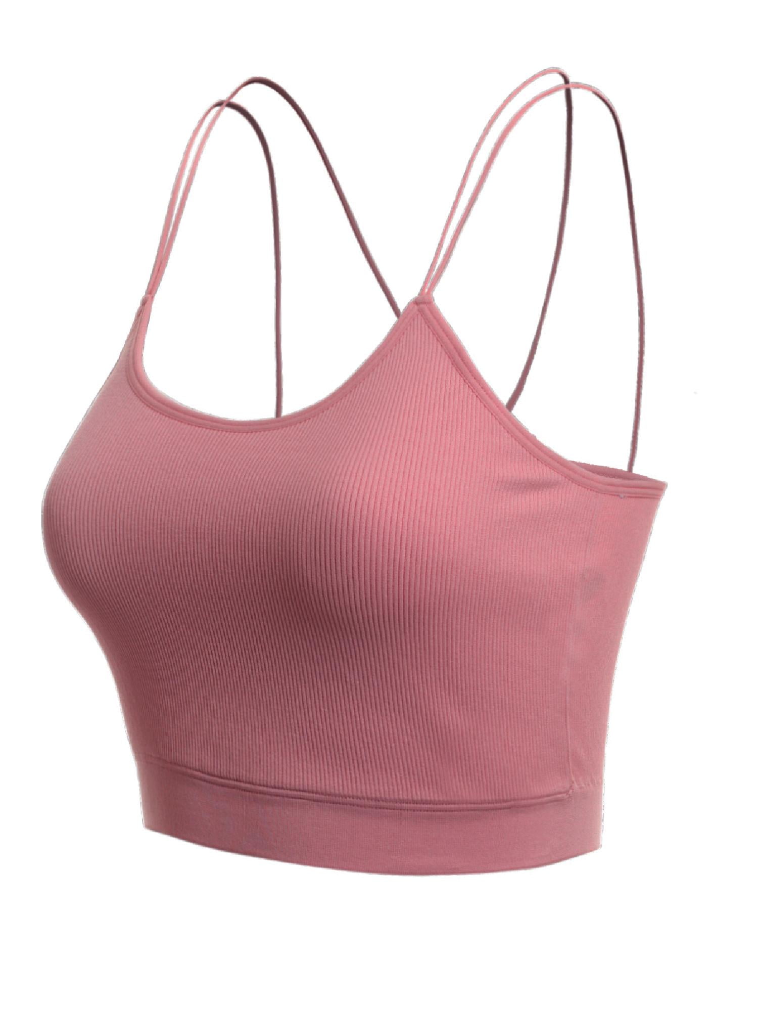 Funky Fish Plain Front Criss Cross Strap Spaghetti Straps Bra, Color Pink,  Size S price in Egypt,  Egypt