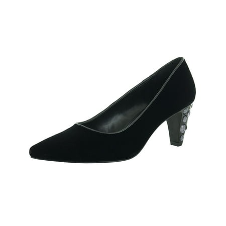 

LOGO By Lori Goldstein Womens Meredith Slip On Pumps Black Velvet US 5.5