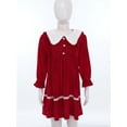 thumbnail image 3 of TSSOE Girls Autumn Winter Elegant A Line Velvet Dress Birthday Gift Princess Clothing Wedding Party Festive Dresses Red 120/2, 3 of 7