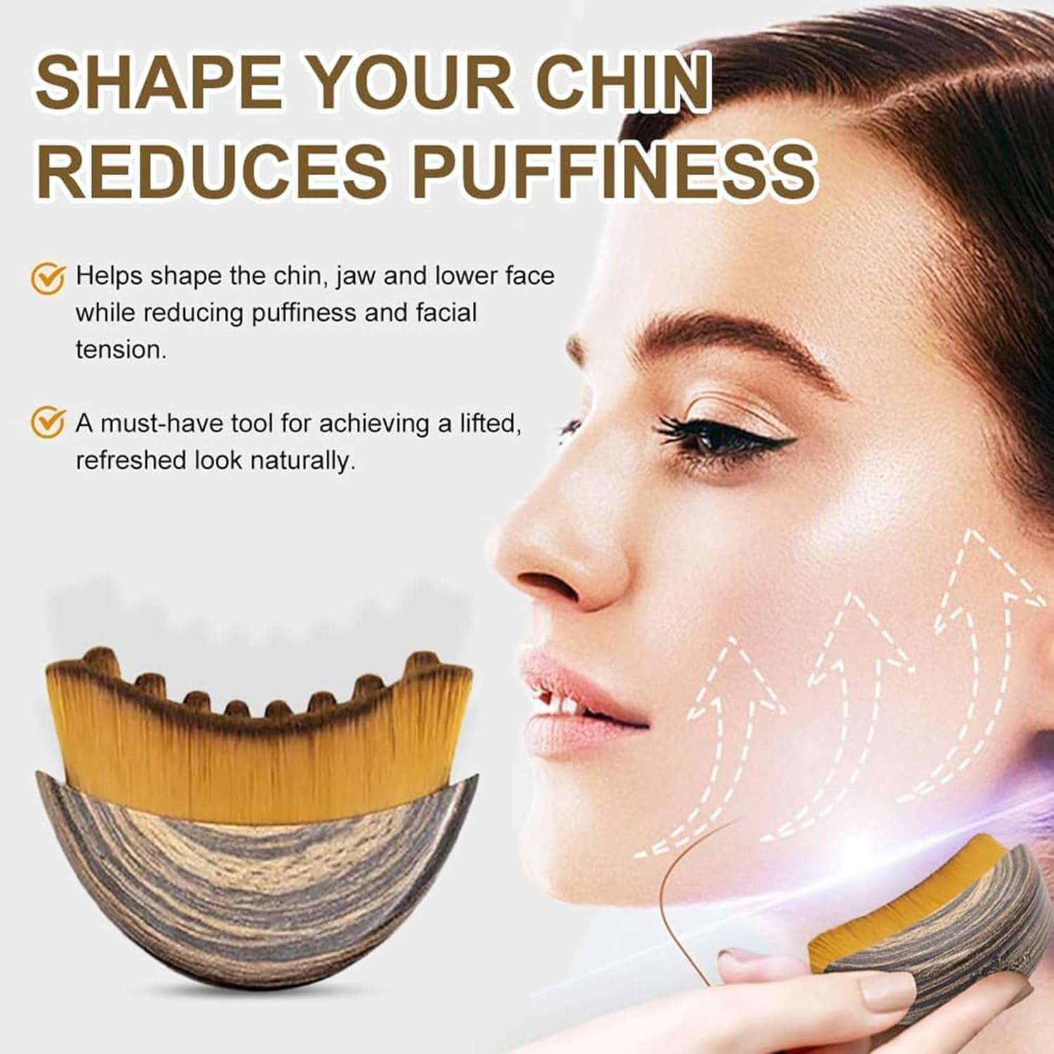 Lymphatic Contour Face Brush, Contour Face Brush for Lymphatic Drainage, Chin & Jawline Sculpting (1PCS)