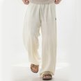 thumbnail image 5 of Akiihool Linen Pants for Men Summer Men's Big and Tall Performance Extreme Comfort Pant White,XXXL, 5 of 9