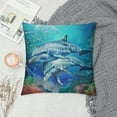 thumbnail image 2 of GOSMITH Dolphins Pillow Covers Sea Animal Ocean Starfish Coral Reef Seahorse Underwater Bubbles Throw Pillow Case Pillow Sham Cushion Cover Printed, 2 of 5