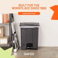 thumbnail image 4 of Safco Hands Free Plastic Step-On Receptacle Trash Can - 23 Gallon in Black, 4 of 11