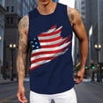 thumbnail image 2 of Mens Tank Tops Loose Independence Day Printing Crew Neck Sleeveless T-shirt Fashion Outdoor Holiday Beach Sport Ventilate Vest Refreshing Dailywear, 2 of 6