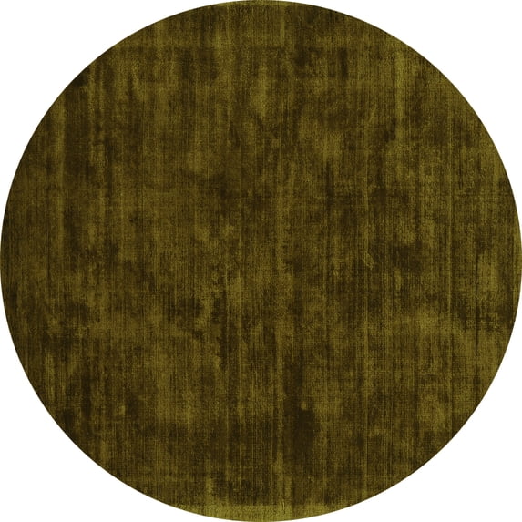 Ahgly Company Indoor Round Abstract Green Contemporary Area Rugs, 8' Round