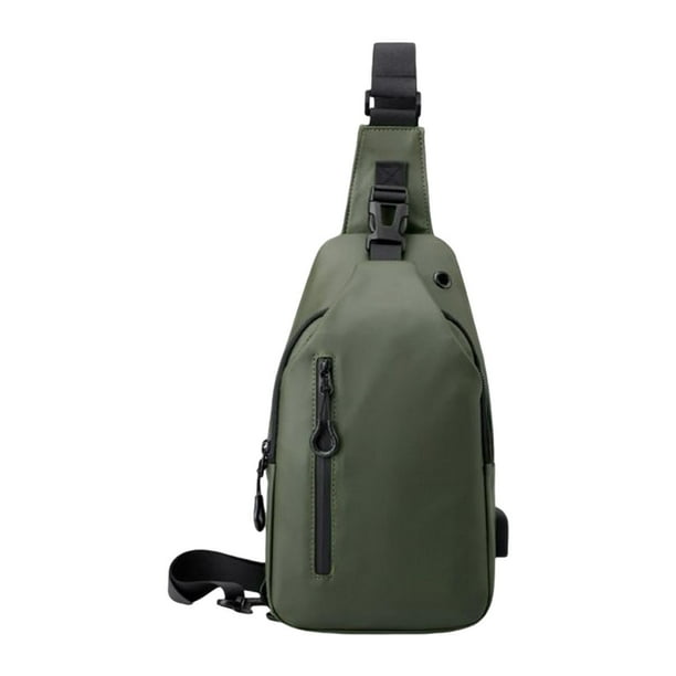 Bolso de pecho para hombre, bolso de hombro deportivo portátil para acampar, deportes al aire libre, escalada Verde