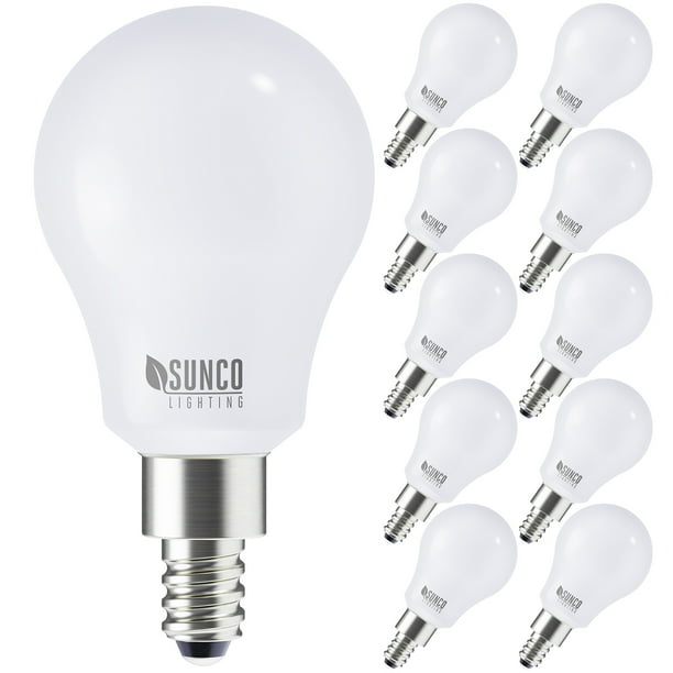 Sunco Lighting A15 LED Bulb Dimmable Candelabra 10 Pack E12 Base 5W=40W