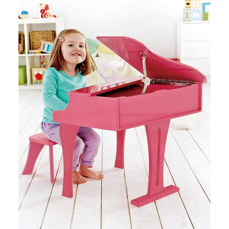 Hape Happy Grand Piano in Pink Toddler Wooden Musical Instrument Walmart