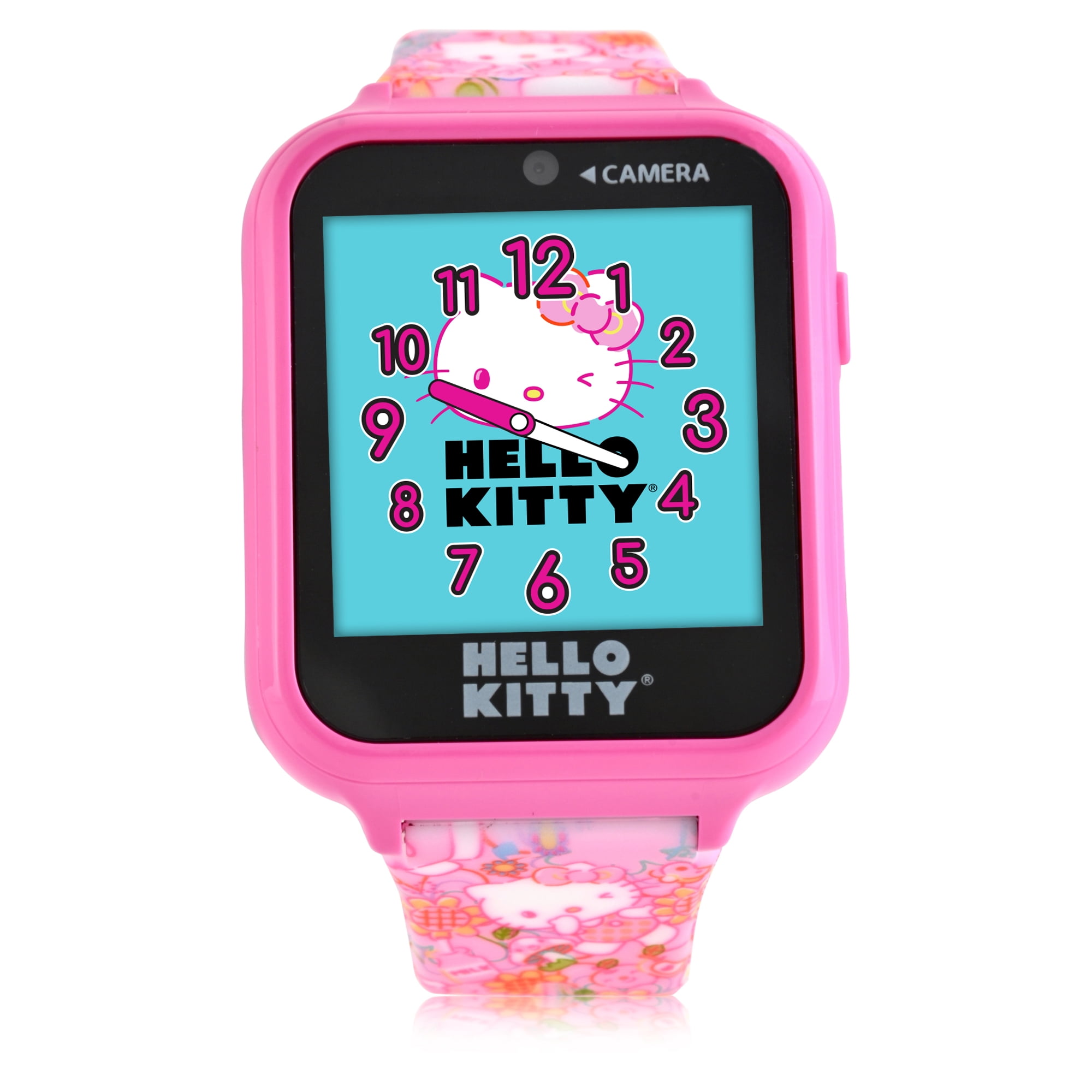 San Rio Hello Kitty Unisex Child Smart Watch with Silicone Strap with Rectangular Pink Case 42MM ( HK4152WM)