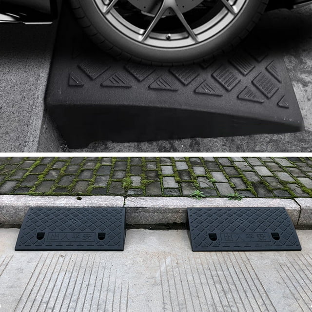 HaoXun Car Ramp Mat for Vehicles - Plastic Slope Board with Heat-Resistant & Cold-Resistant Properties, 20in Length x 9in Width x 2in Height for Home Steps, Roadside Curbs, Motorcycles