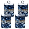thumbnail image 2 of Clear Storage Jar 2.75x 4.13 Inches One Sizex2 Cotton Swabs Cans Translucent Plasticental Floss Cans Cotton Pads Cans Bathroom Canisters Flowers and Leopards, 2 of 7