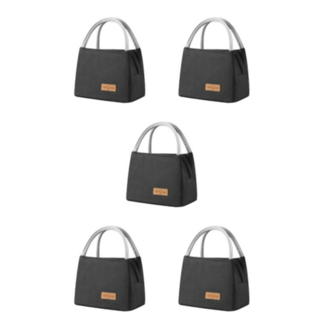 kurtrusly Bento Bag For On Go Meals Busy Lifestyles Multi-Purpose Picnic Bags Small+Black 5Set