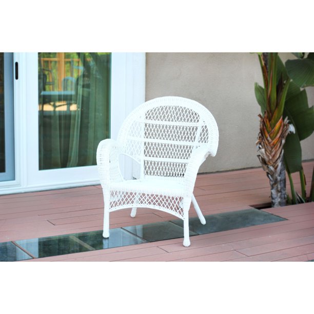 4 Piece White Wicker Outdoor Furniture Patio Chair Set Walmart Com Walmart Com