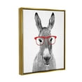 thumbnail image 3 of Stupell Industries Donkey In Red Eyeglasses Animal Animals & Insects Painting Gold Floater Framed Art Print Wall Art, 3 of 6