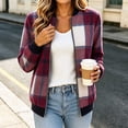 thumbnail image 2 of QIYAGBSA Plaid Bomber Jackets for Women Full Zip Baseball Collar Short Long Sleeve with Side Pockets Warm Winter Casual Fall Outerwear, 2 of 7