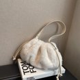 thumbnail image 1 of Bolsa De Cordón De Felpa Bolso Cordón Felpa Mujer Hombro Mullido Piel Sintética Señoras Ocio Blanco, 1 of 7