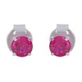 thumbnail image 3 of KEEVA JEWEL Red Cubic Zirconia Womens Stud Earring for Women, With Push Back, Made in White Gold Plated Silver., 3 of 6