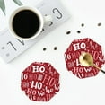 thumbnail image 5 of Bingfone Vintage Ho Pattern Funny Christmas Leather Drinks Coasters With Set Of 6,Suitable For Home Kitchen,Coffee Cup Coasters Home Gift, 5 of 9