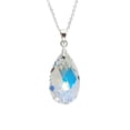 thumbnail image 3 of Juego de aretes y cadena con dije en forma de hoja, plata mexicana ley .925, Aurora Boreal., 3 of 5