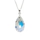 thumbnail image 3 of Juego de aretes y cadena con dije en forma de hoja, plata mexicana ley .925, Aurora Boreal., 3 of 5