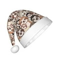 thumbnail image 2 of Cauagu Brown Sloth Pattern Christmas Hat for Kids,Xmas Holiday Hat Santa Hat for Boys & Girls Festive Headwear Accessories for Christmas/New Year/Holiday, 2 of 6