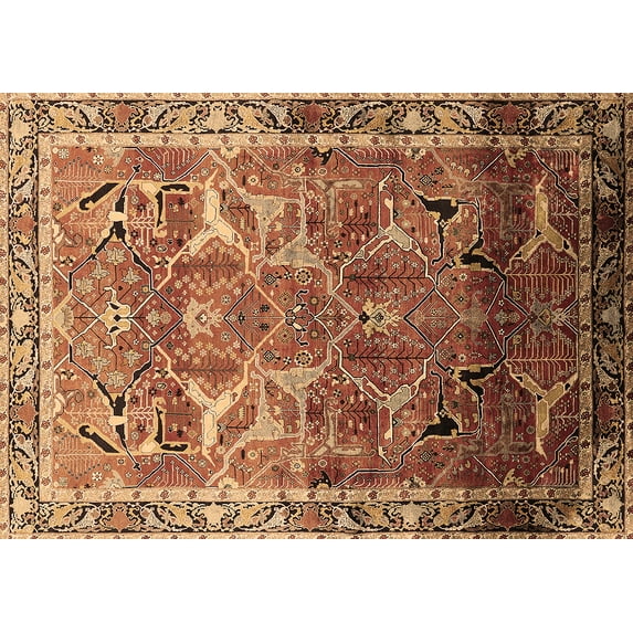 Ahgly Company Indoor Rectangle Oriental Brown Industrial Area Rugs, 8' x 12'