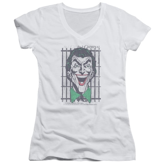 DC Comics Criminal Junior Women's V-Neck T-Shirt White