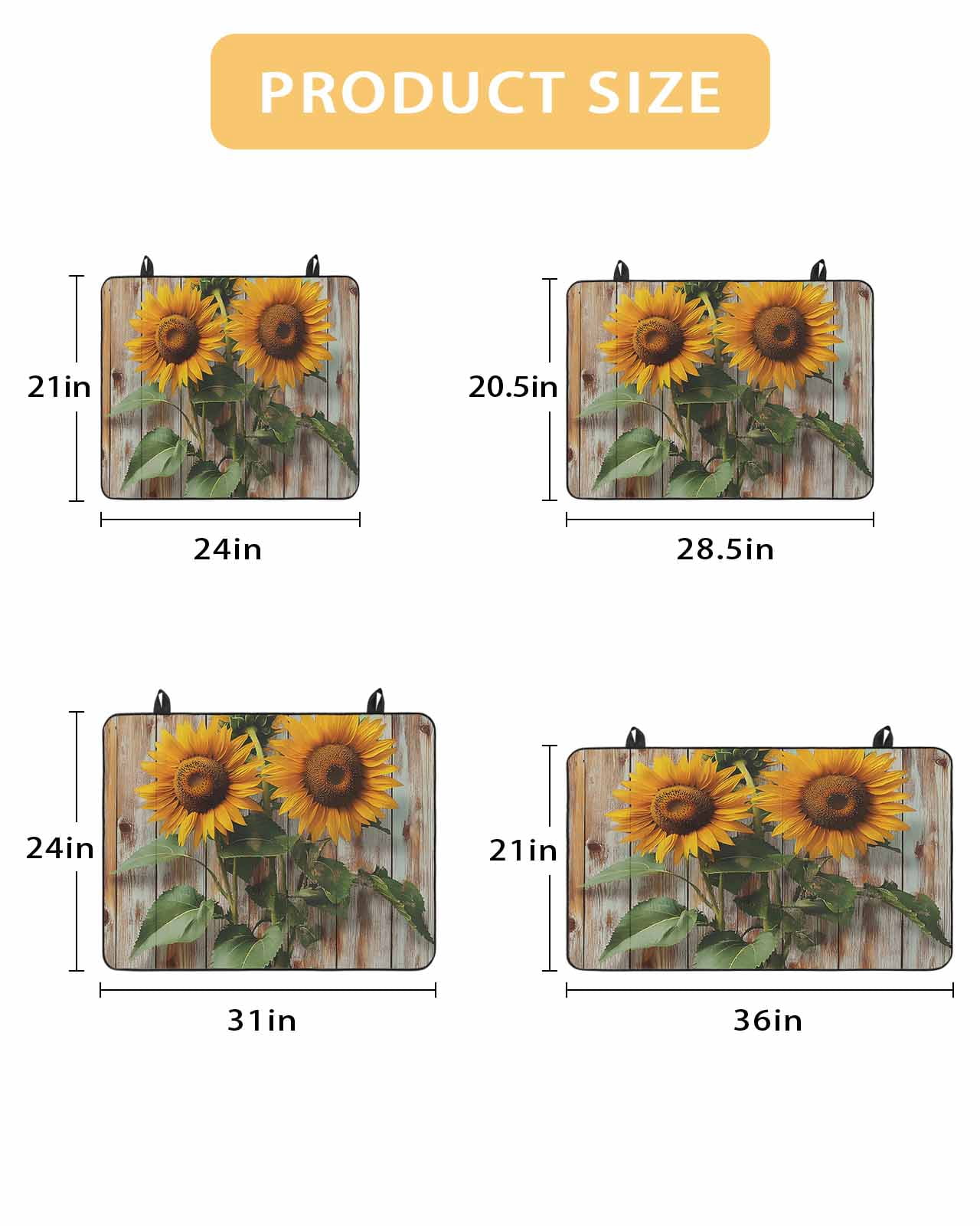 nqOlkjepod Large Induction Cooktop Protector Mat 24"x21", Vintage Wood Sunflower Stove Top Covers for Electric Stove, Farmhouse Retro Flowers Stove Burner Cover Mats, Glass Top Stove Cover