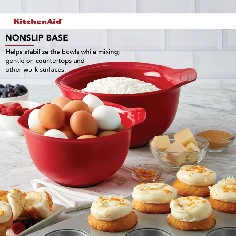 KitchenAid 5 Piece Mixing Bowls Set Ice Blue Nonslip Base for sale online
