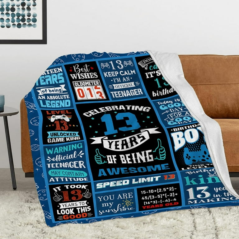 Throw Blanket Birthday Gift For Boy 13 Years Old 13 Year Old Boy