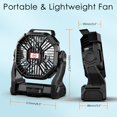 thumbnail image 2 of Ventilador de Camping con Linterna LED, 10400mAh Ventilador de Tienda Portátil Recargable con Gancho para Colgar, Ventilador de Escritorio USB de 4 Velocidades, Perfecto para Camping Casa Oficina, 2 of 5