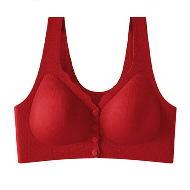HongQid Front Closure Bra Women's Bra Seamless Stretch Wireless Lightly Lined Comfort Bra