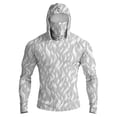 thumbnail image 2 of Men's Tropical Palm Tree Print Fishing Hoodie, Long Sleeve UPF 50+ Sun Protection Shirt with Built-in Face Mask and Thumbholes Light Green XXXL, 2 of 9