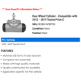 thumbnail image 2 of Rear Wheel Cylinder - Compatible with 2012 - 2019 Toyota Prius C 2013 2014 2015 2016 2017 2018, 2 of 2