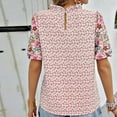 thumbnail image 6 of HaoXianJian Floral Print Womens Shirts Spring Tops for Women Summer Crew Neck Short Sleeve Shirts Solid Color Blouse Casual Going Out Tops for Women Basic Tees Loose Fits, 6 of 6