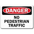 thumbnail image 1 of Size: 16" x 12" Danger Sign No Pedestrian Traffic Tin Sign Street Decor, 1 of 5