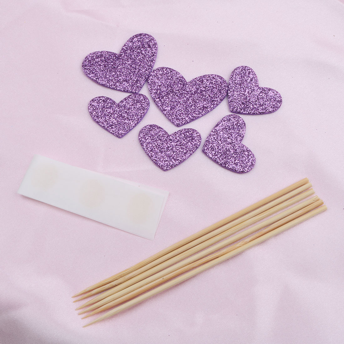 Birthday Cupcake Heart Shaped Glittery Toothpicks Picks