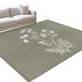 thumbnail image 2 of Farmhouse Floral Washable Living Room Rugs 8'x10', Vintage White Blossom Wildflower Sage Green Washable Throw Large Area Rug Non-Slip Sturdy Edge Binding Carpet for Bedroom Dining Room Office, 2 of 9