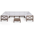 thumbnail image 5 of GDF Studio Isabella Outdoor 9 Seater Acacia Wood Sectional Sofa Set, Gray and Dark Gray, 5 of 12