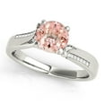 thumbnail image 5 of 1 Ct Halo Morganite & Diamond Engagement Ring For Women-14k Gold, 5 of 8