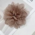 thumbnail image 4 of 14cm/5.5" Big Silky Fabric Flower Brooch Pin for Women Girls Dainty Peony Camellia Brooches Duckbill Alligator Hair Clips Barrettes Floral Hair Pins Wedding Holiday Costume Accessories (Coffee), 4 of 12