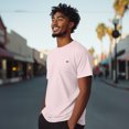 thumbnail image 4 of Dalix Lil Matcha Embroidered Cotton Tee Lightweight Jersey Mens in Soft Pink L Large, 4 of 5
