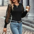 thumbnail image 4 of JINMGG Fall Long Sleeve Shirts for Women, Womens Summer Fall Tops 2024 Women's Lace Sleeve Color Matching Slim Top, 4 of 6